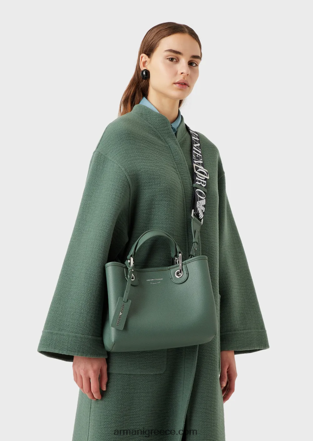 γυναίκες Armani myea bag μικρό shopper bag με στάμπα ελάφι 4046R6661 πράσινος