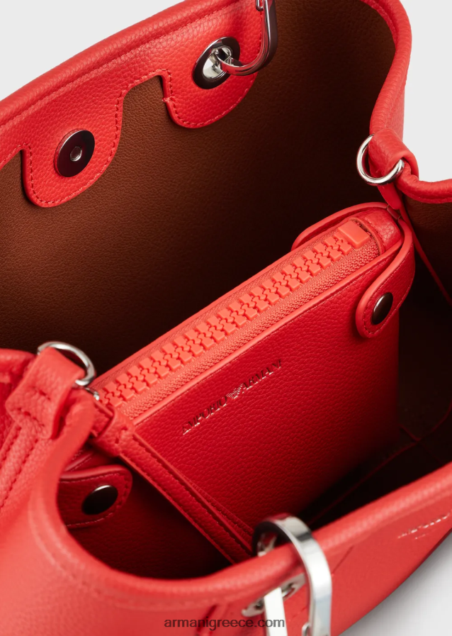 γυναίκες Armani myea bag μικρό shopper bag με στάμπα ελάφι 4046R6662 πορτοκάλι