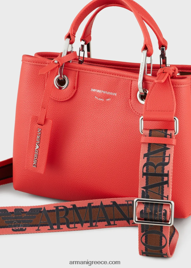 γυναίκες Armani myea bag μικρό shopper bag με στάμπα ελάφι 4046R6662 πορτοκάλι