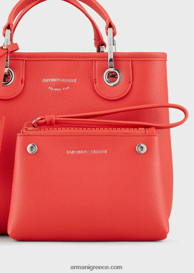 γυναίκες Armani myea bag μικρό shopper bag με στάμπα ελάφι 4046R6662 πορτοκάλι