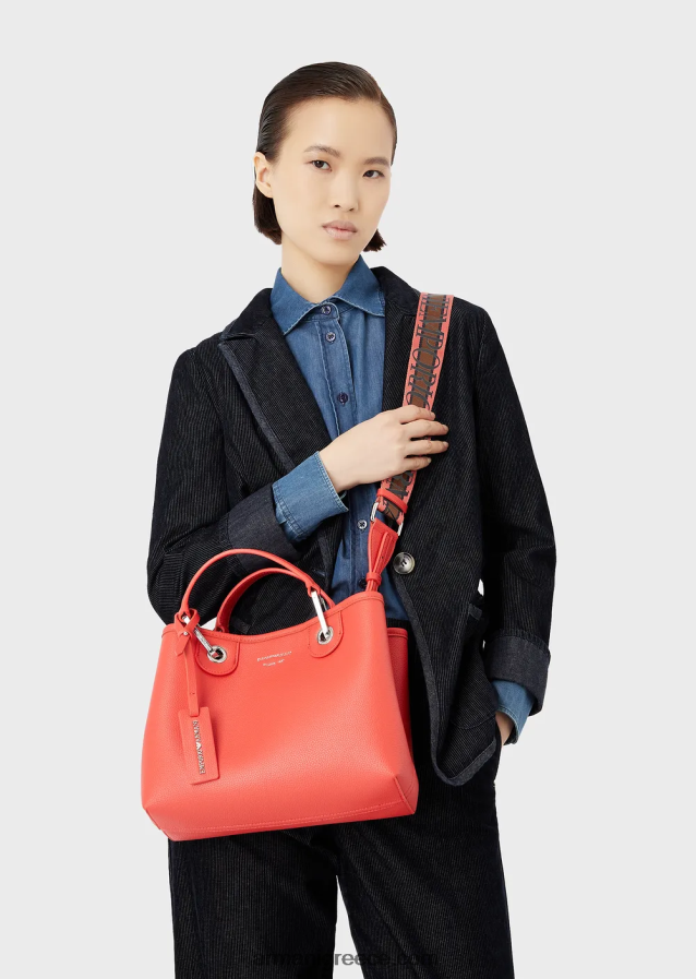 γυναίκες Armani myea bag μικρό shopper bag με στάμπα ελάφι 4046R6662 πορτοκάλι