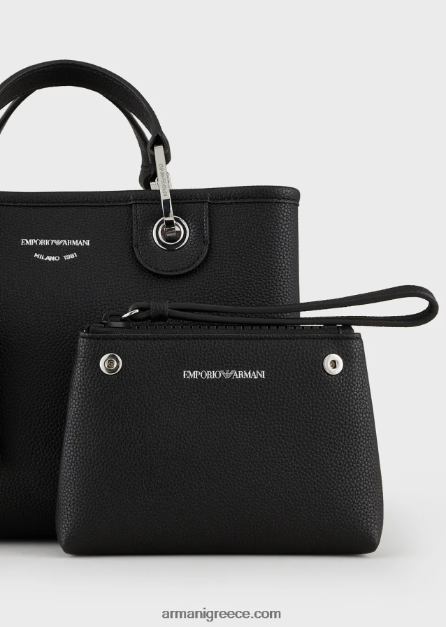 γυναίκες Armani myea bag μικρό shopper bag με στάμπα ελάφι 4046R6663 ναυτικό μπλε