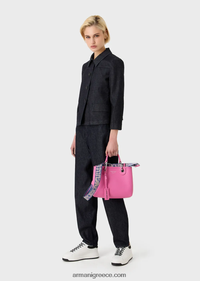 γυναίκες Armani myea bag μικρό shopper bag με στάμπα ελάφι 4046R6665 φουξία