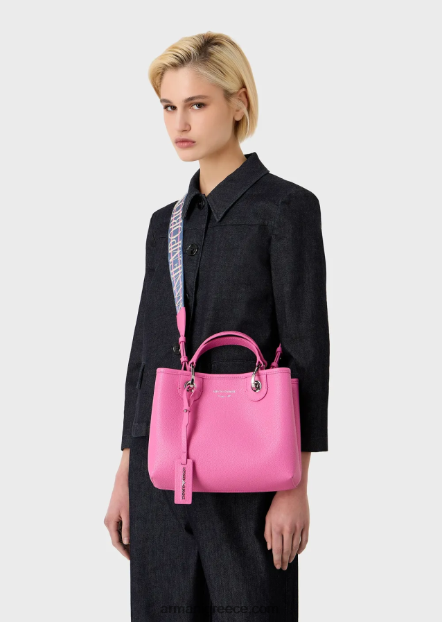 γυναίκες Armani myea bag μικρό shopper bag με στάμπα ελάφι 4046R6665 φουξία