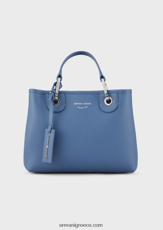 γυναίκες Armani myea bag μικρό shopper bag με στάμπα ελάφι 4046R6666 μπλε