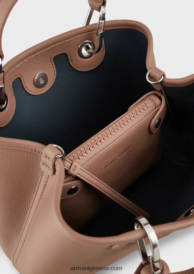 γυναίκες Armani myea bag μικρό shopper bag με στάμπα ελάφι 4046R6666 μπλε