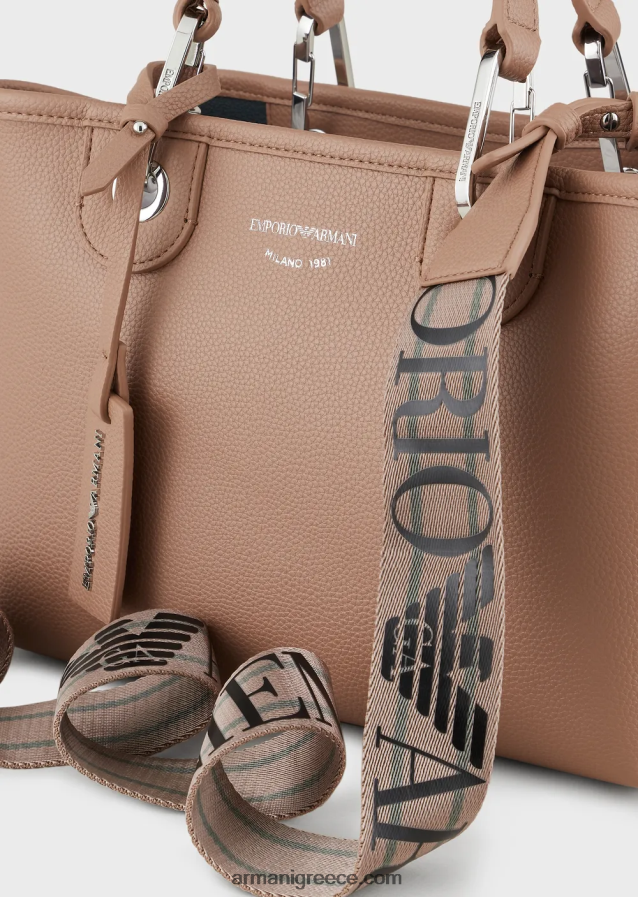 γυναίκες Armani myea bag μικρό shopper bag με στάμπα ελάφι 4046R6666 μπλε