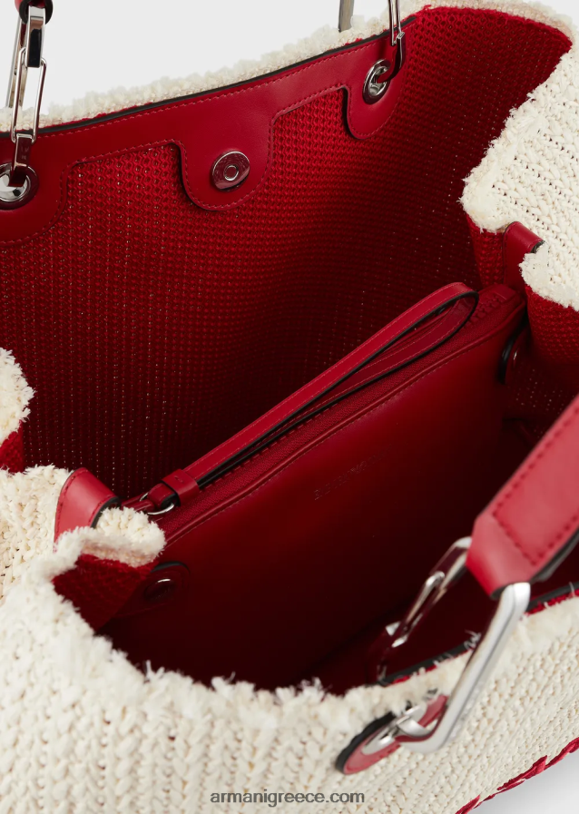 γυναίκες Armani μεγάλη, ψάθινη τσάντα αγορών myea resort 4046R6714 παννα