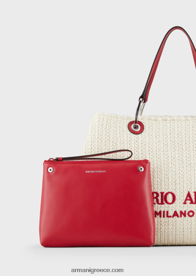 γυναίκες Armani μεγάλη, ψάθινη τσάντα αγορών myea resort 4046R6714 παννα