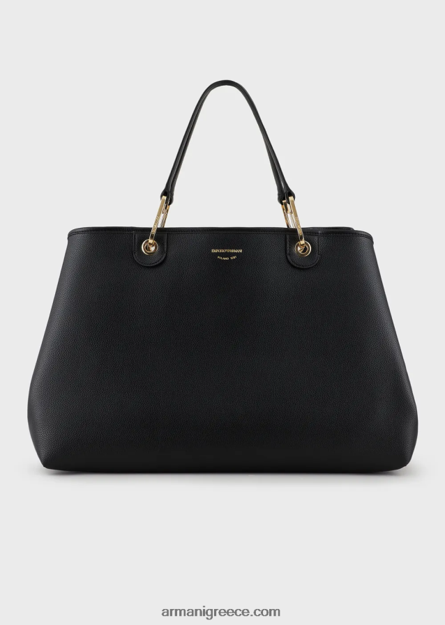 γυναίκες Armani μεγάλη τσάντα myea shopper με στάμπα ελαφιού 4046R6688 μαύρος
