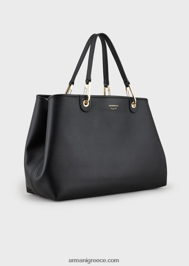 γυναίκες Armani μεγάλη τσάντα myea shopper με στάμπα ελαφιού 4046R6688 μαύρος