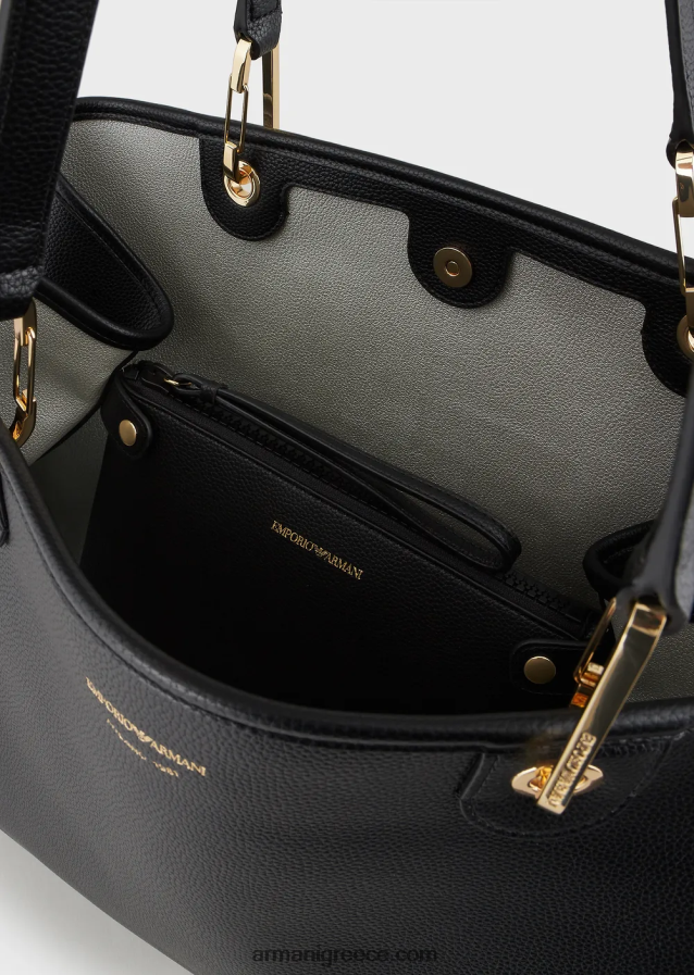 γυναίκες Armani μεγάλη τσάντα myea shopper με στάμπα ελαφιού 4046R6688 μαύρος