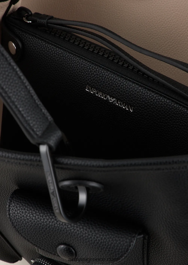 γυναίκες Armani μεσαία τσάντα myea shopper με πολλές τσέπες με στάμπα ελαφιού 4046R6702 μαύρος