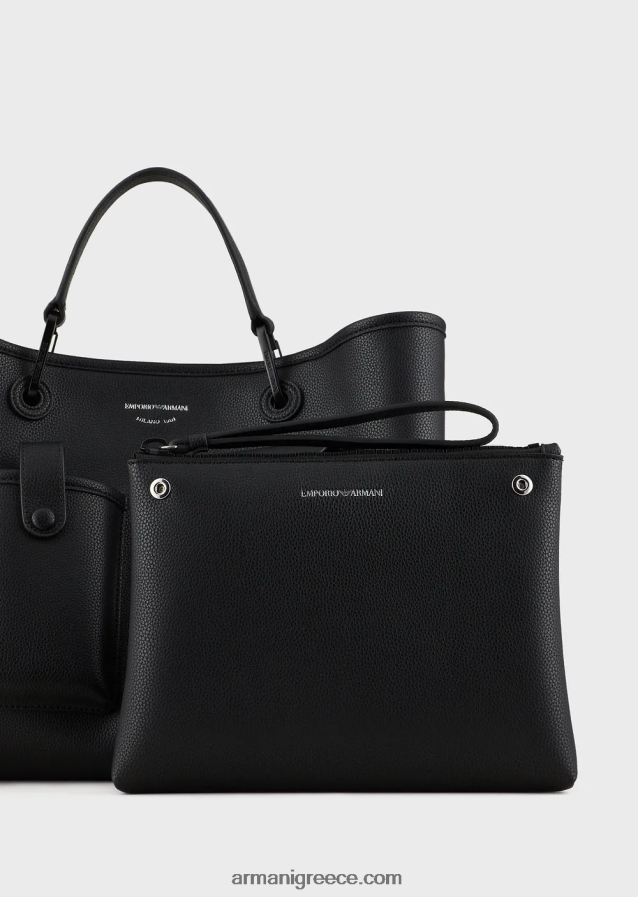 γυναίκες Armani μεσαία τσάντα myea shopper με πολλές τσέπες με στάμπα ελαφιού 4046R6702 μαύρος