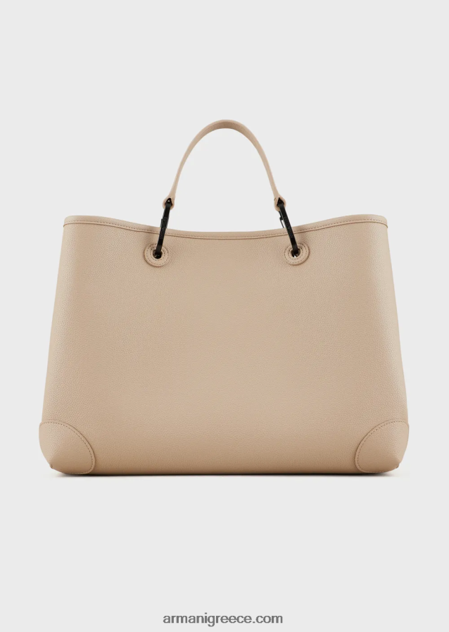γυναίκες Armani μεσαία τσάντα myea shopper με πολλές τσέπες με στάμπα ελαφιού 4046R6703 μπεζ
