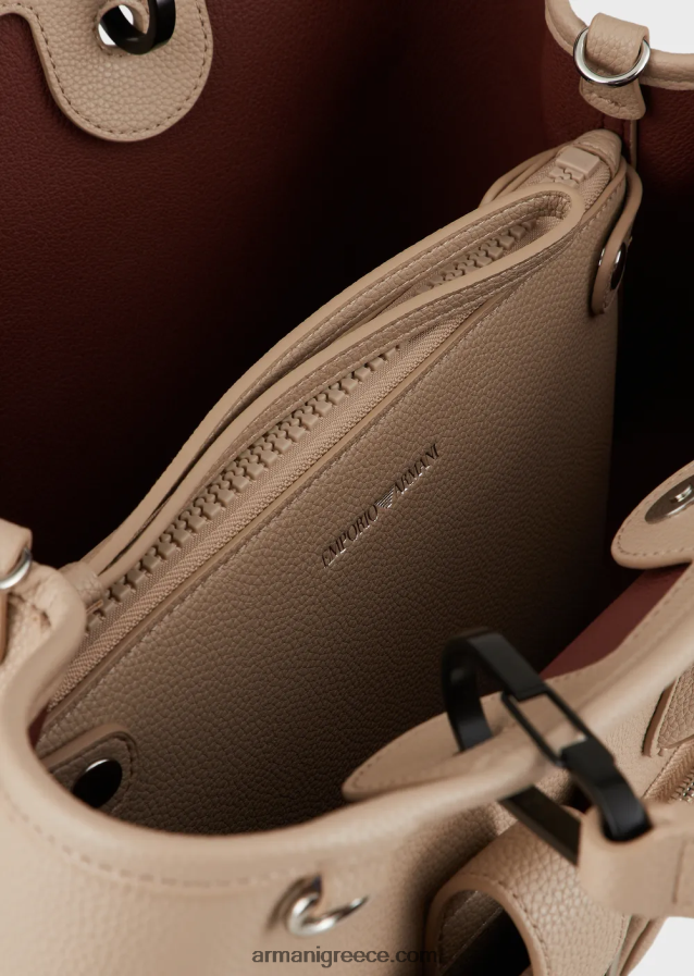 γυναίκες Armani μεσαία τσάντα myea shopper με πολλές τσέπες με στάμπα ελαφιού 4046R6703 μπεζ