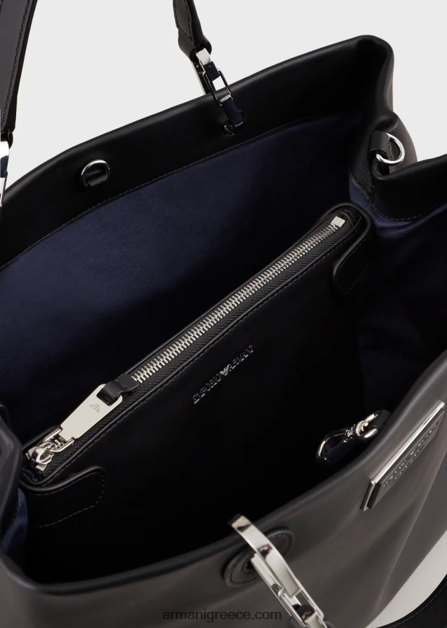 γυναίκες Armani μεσαία myea shopper τσάντα από οικολογικό δέρμα 4046R6716 μαύρος