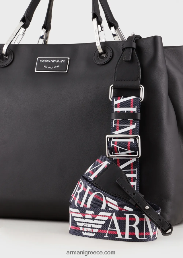 γυναίκες Armani μεσαία myea shopper τσάντα από οικολογικό δέρμα 4046R6716 μαύρος