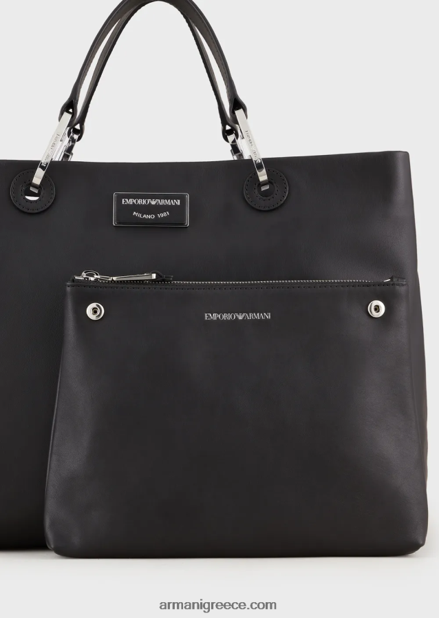 γυναίκες Armani μεσαία myea shopper τσάντα από οικολογικό δέρμα 4046R6716 μαύρος