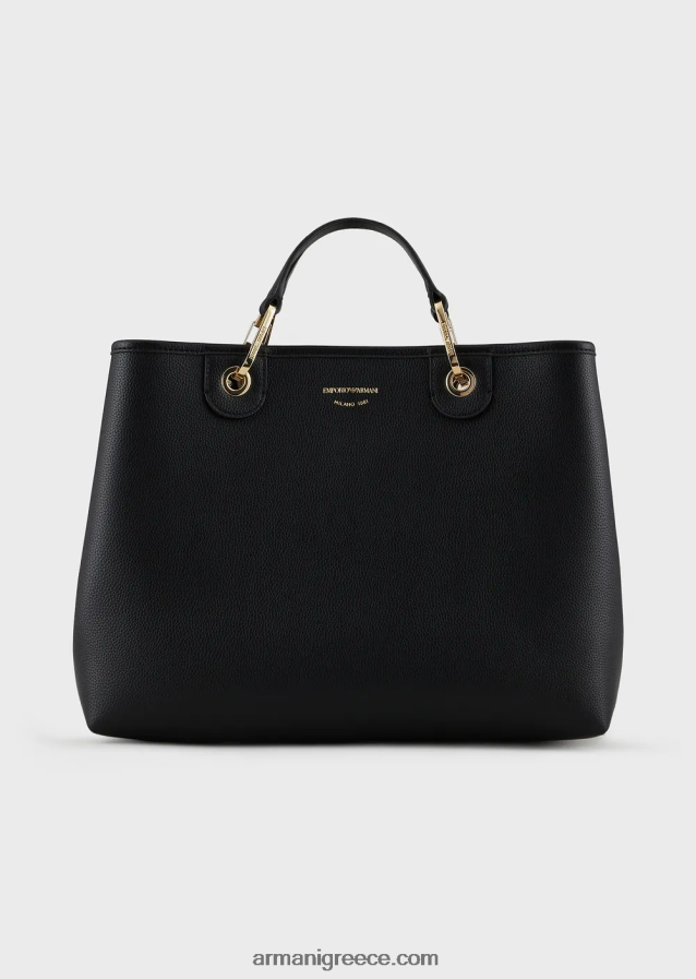 γυναίκες Armani μεσαία myea shopper bag με στάμπα ελαφιού 4046R6672 βαθύ μαύρο