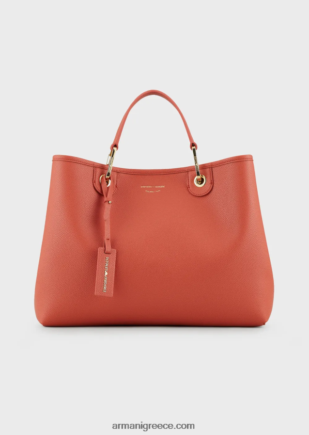 γυναίκες Armani μεσαία myea shopper bag με στάμπα ελαφιού 4046R6676 καφέ