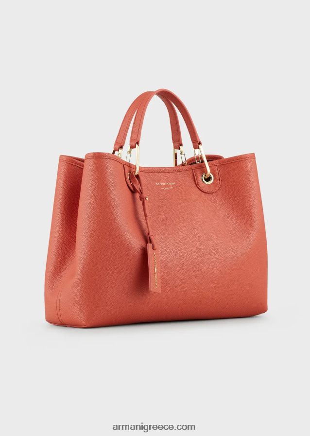 γυναίκες Armani μεσαία myea shopper bag με στάμπα ελαφιού 4046R6676 καφέ