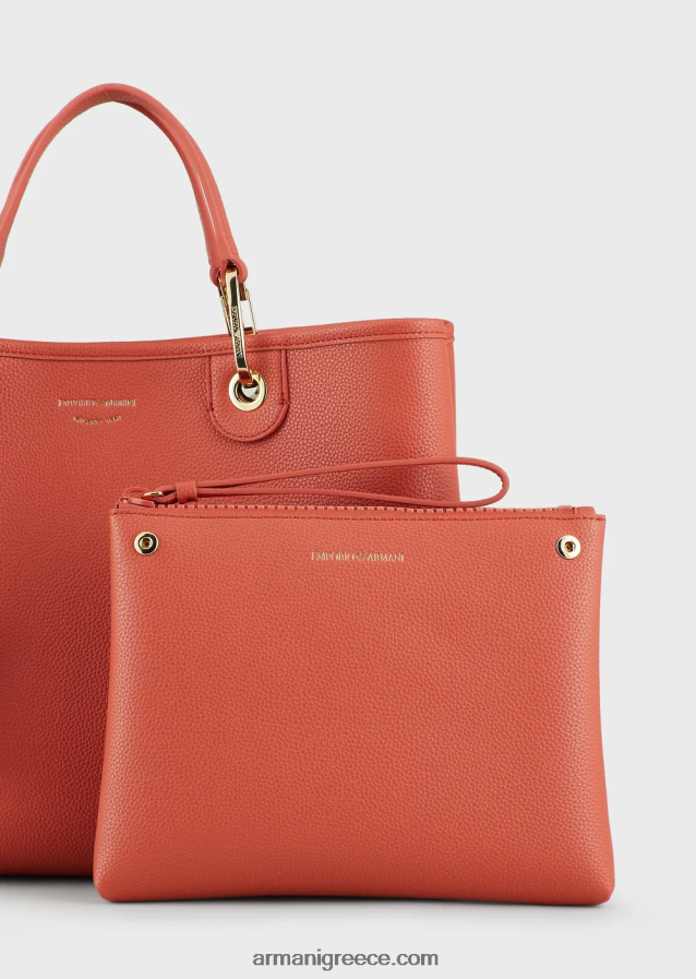 γυναίκες Armani μεσαία myea shopper bag με στάμπα ελαφιού 4046R6676 καφέ