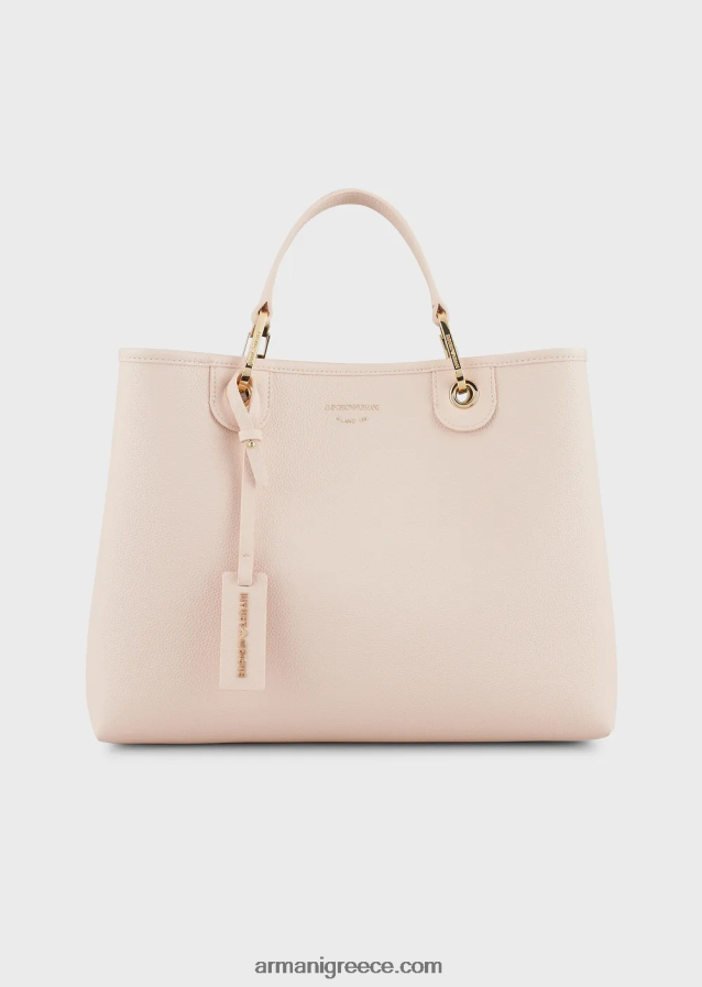 γυναίκες Armani μεσαία myea shopper bag με στάμπα ελαφιού 4046R6677 ροζ σε σκόνη