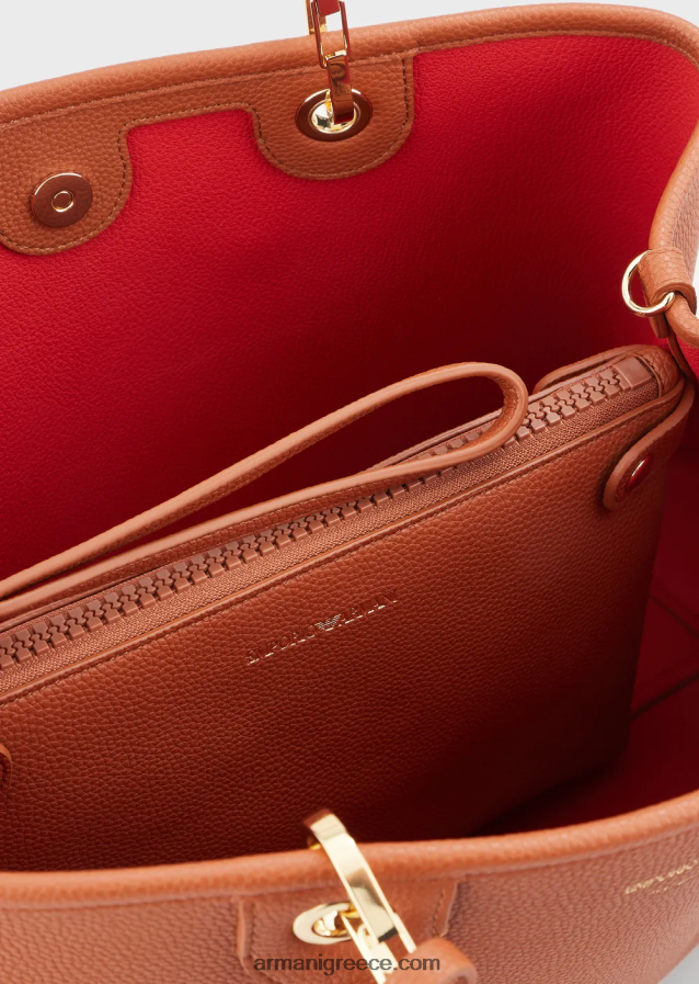 γυναίκες Armani μεσαία myea shopper bag με στάμπα ελαφιού 4046R6677 ροζ σε σκόνη