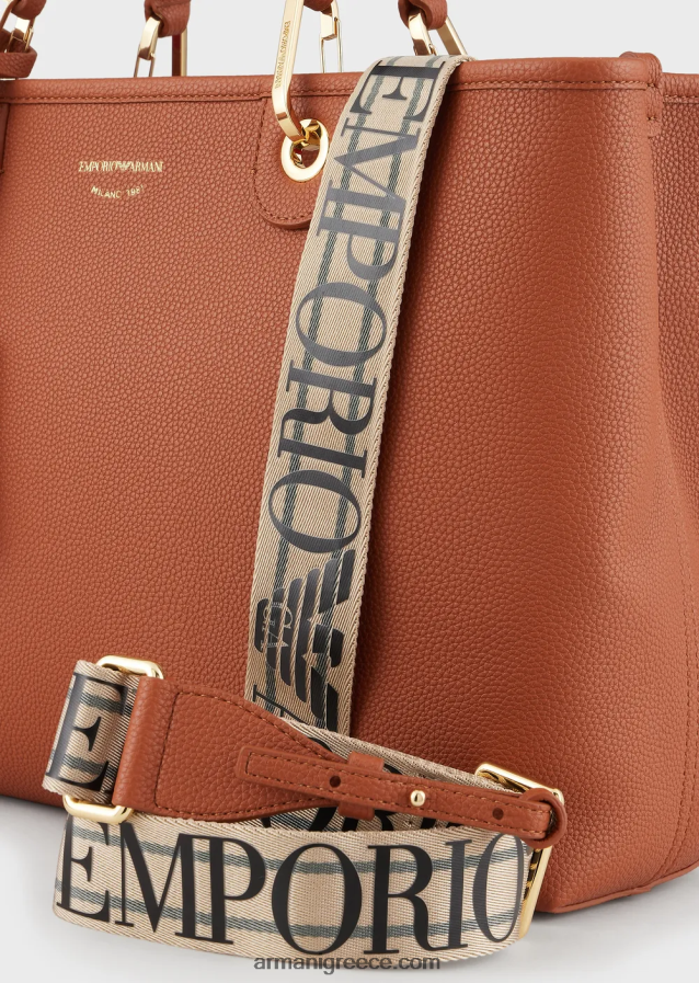 γυναίκες Armani μεσαία myea shopper bag με στάμπα ελαφιού 4046R6677 ροζ σε σκόνη