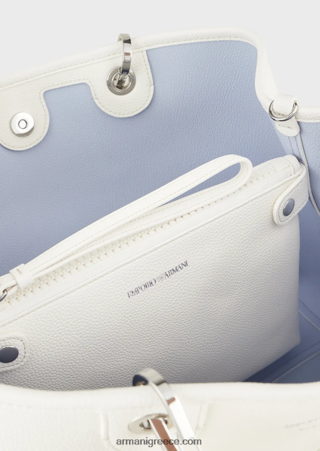 γυναίκες Armani μεσαία myea shopper bag με στάμπα ελαφιού 4046R6680 ασήμι/καπνός