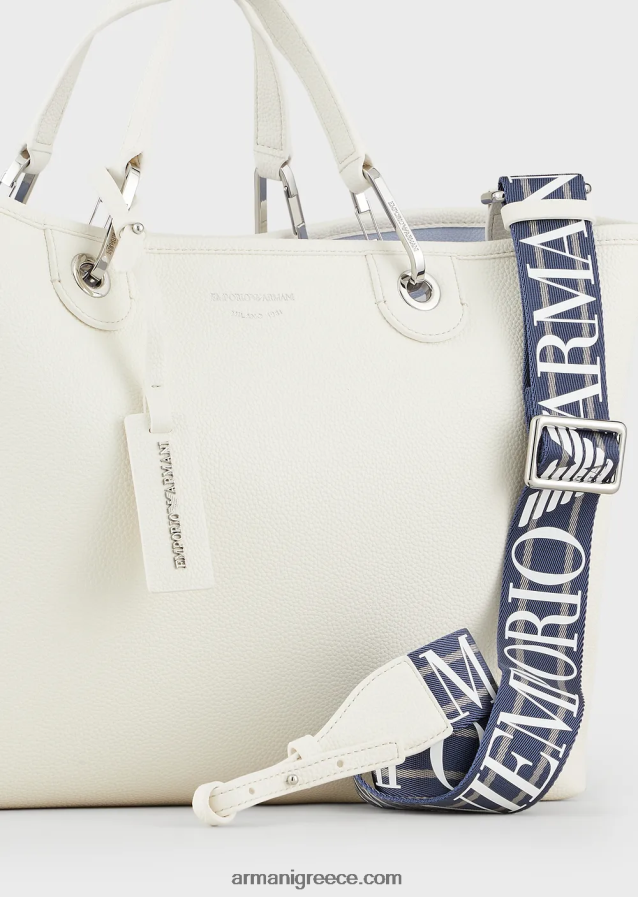 γυναίκες Armani μεσαία myea shopper bag με στάμπα ελαφιού 4046R6680 ασήμι/καπνός