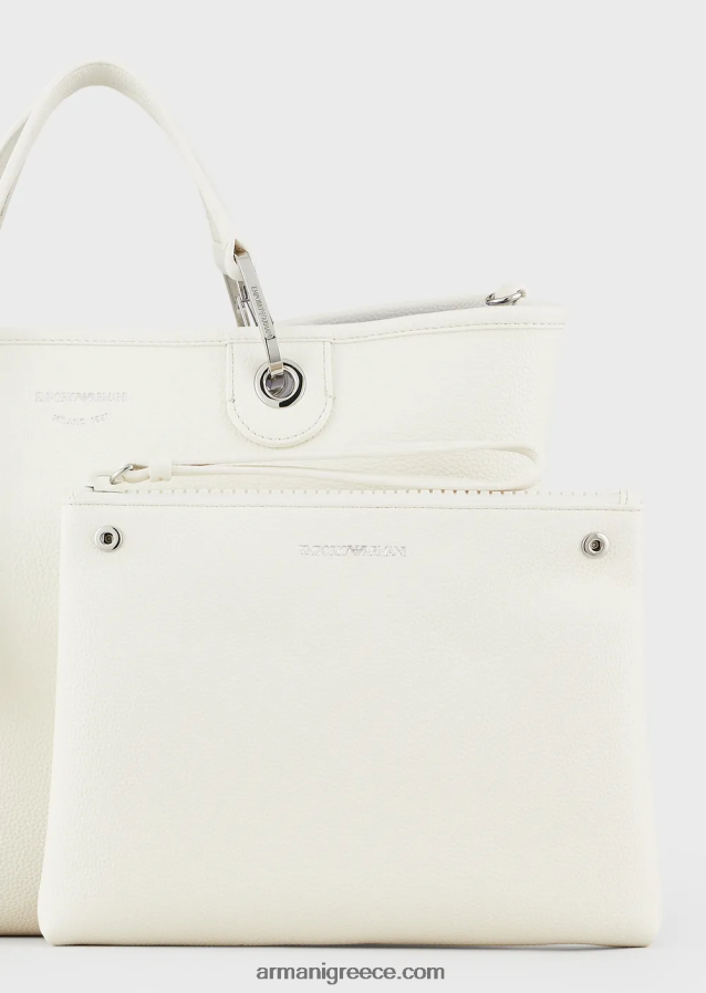 γυναίκες Armani μεσαία myea shopper bag με στάμπα ελαφιού 4046R6680 ασήμι/καπνός