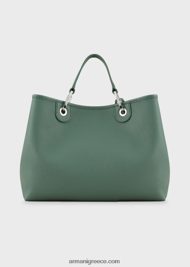 γυναίκες Armani μεσαία myea shopper bag με στάμπα ελαφιού 4046R6681 πράσινος