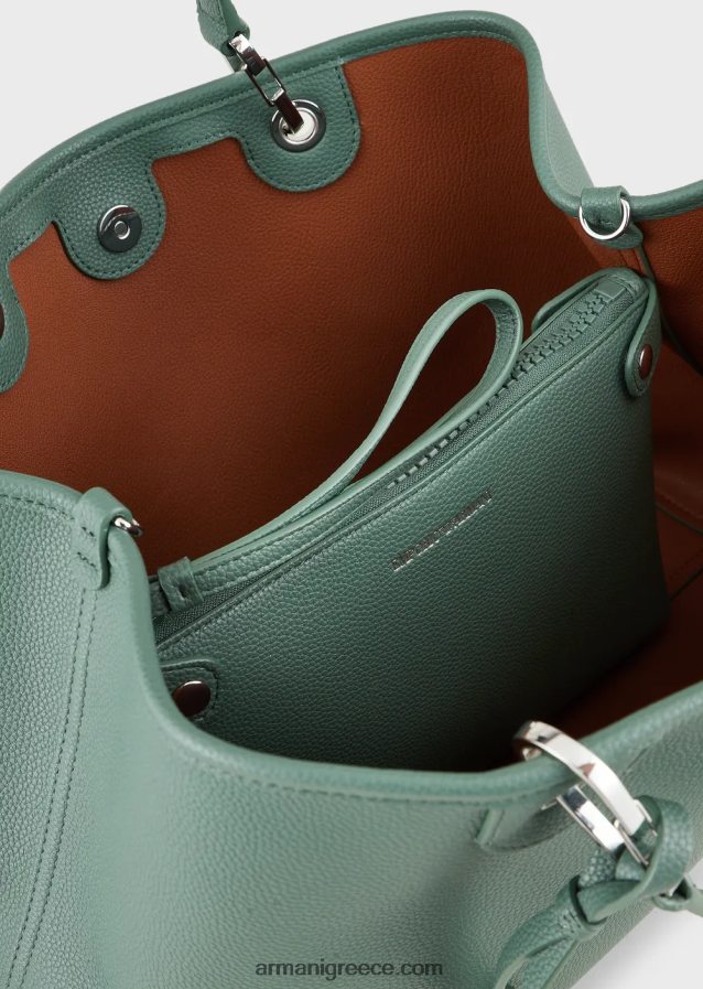 γυναίκες Armani μεσαία myea shopper bag με στάμπα ελαφιού 4046R6682 πορτοκάλι