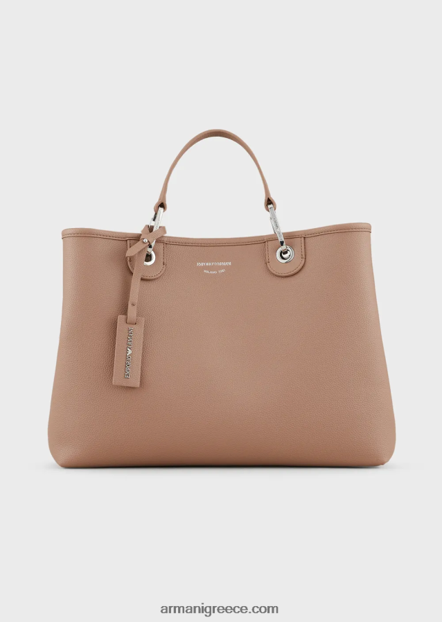 γυναίκες Armani μεσαία myea shopper bag με στάμπα ελαφιού 4046R6684 καμήλα