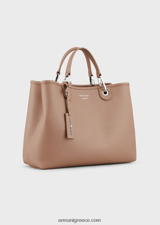 γυναίκες Armani μεσαία myea shopper bag με στάμπα ελαφιού 4046R6684 καμήλα