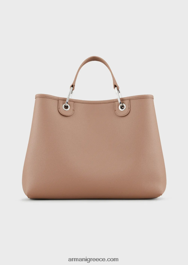 γυναίκες Armani μεσαία myea shopper bag με στάμπα ελαφιού 4046R6684 καμήλα