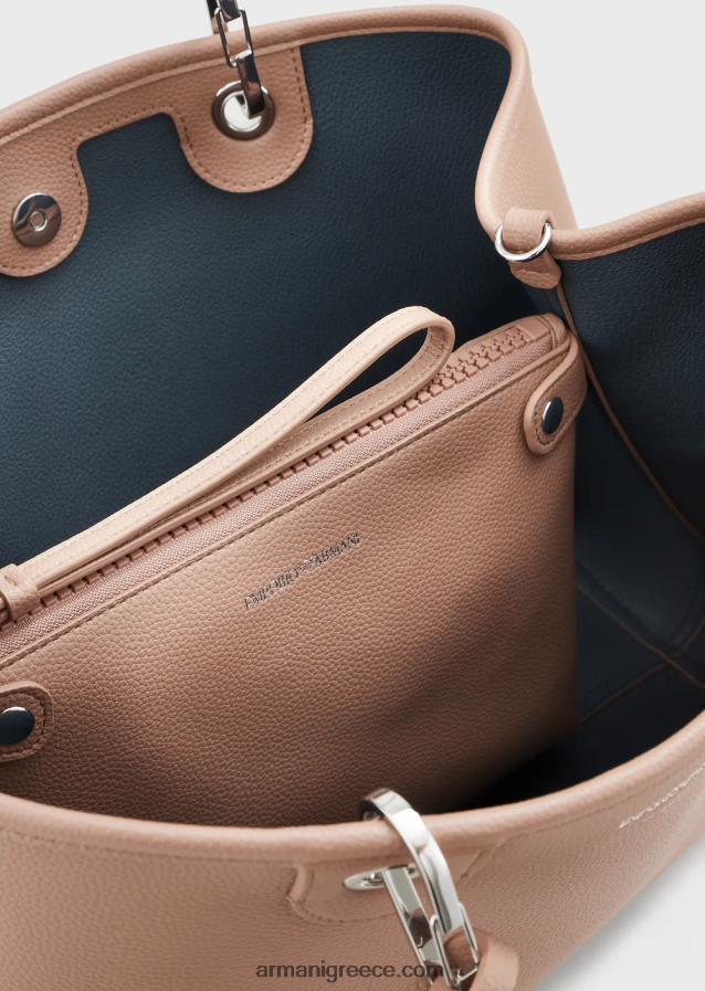 γυναίκες Armani μεσαία myea shopper bag με στάμπα ελαφιού 4046R6684 καμήλα