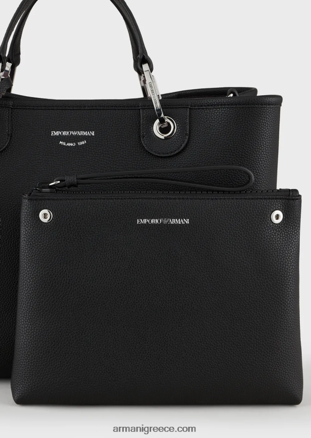 γυναίκες Armani μεσαία myea shopper bag με στάμπα ελαφιού 4046R6686 μπλε
