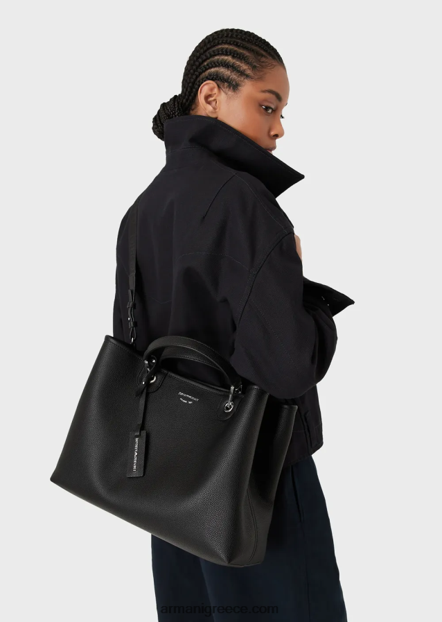 γυναίκες Armani μεσαία myea shopper bag με στάμπα ελαφιού 4046R6686 μπλε