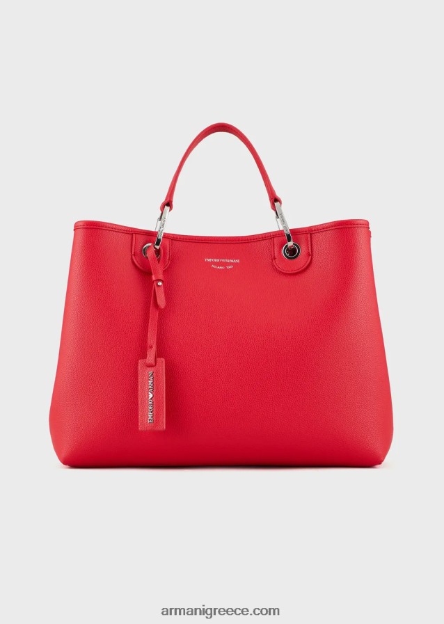 γυναίκες Armani μεσαία myea shopper bag με στάμπα ελαφιού 4046R6687 κοράλλι