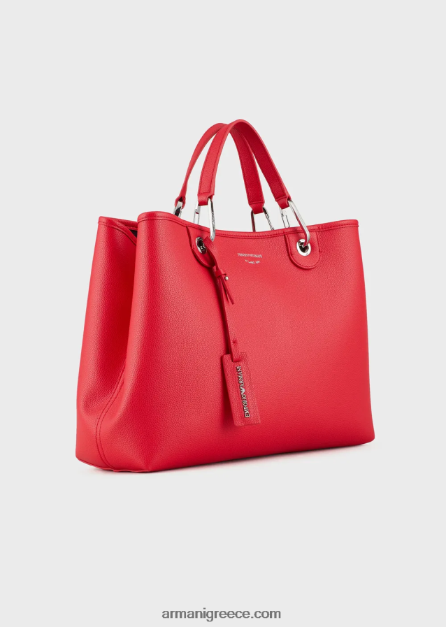 γυναίκες Armani μεσαία myea shopper bag με στάμπα ελαφιού 4046R6687 κοράλλι