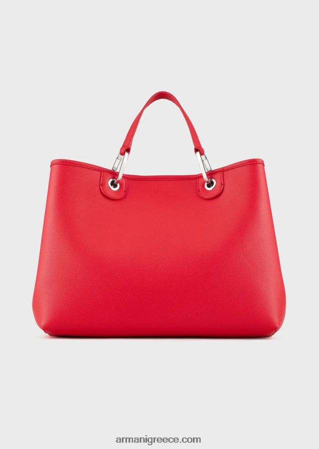 γυναίκες Armani μεσαία myea shopper bag με στάμπα ελαφιού 4046R6687 κοράλλι