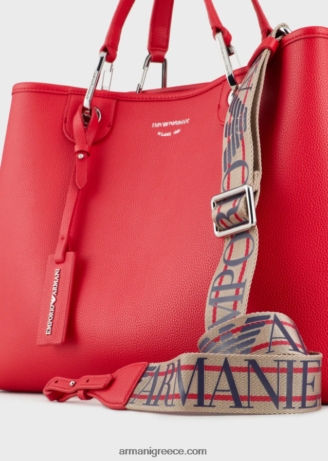 γυναίκες Armani μεσαία myea shopper bag με στάμπα ελαφιού 4046R6687 κοράλλι