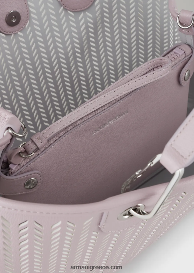 γυναίκεςArmani αξιών βιωσιμότητας μεσαία myea shopper bag με διάτρητο μοτίβο chevron 4046R6704 ροζ