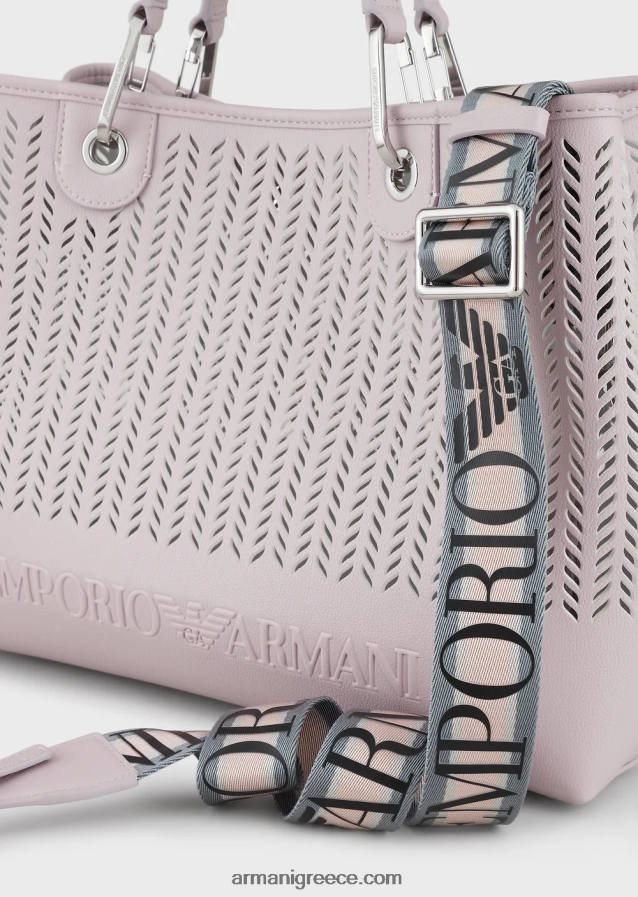 γυναίκεςArmani αξιών βιωσιμότητας μεσαία myea shopper bag με διάτρητο μοτίβο chevron 4046R6704 ροζ