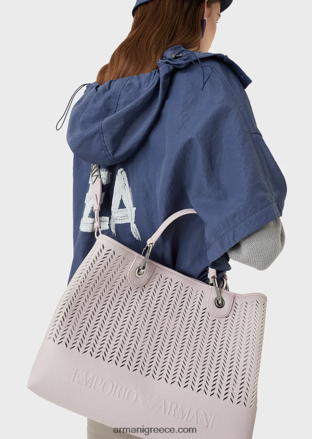 γυναίκεςArmani αξιών βιωσιμότητας μεσαία myea shopper bag με διάτρητο μοτίβο chevron 4046R6704 ροζ