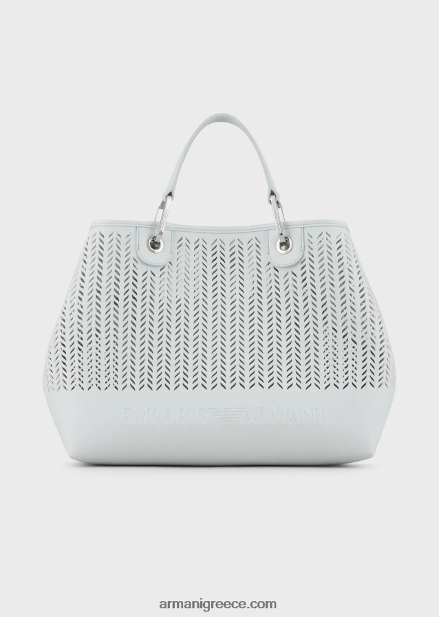 γυναίκεςArmani αξιών βιωσιμότητας μεσαία myea shopper bag με διάτρητο μοτίβο chevron 4046R6705 πάγος