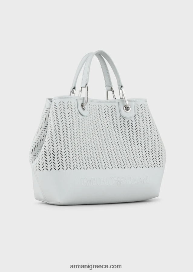 γυναίκεςArmani αξιών βιωσιμότητας μεσαία myea shopper bag με διάτρητο μοτίβο chevron 4046R6705 πάγος